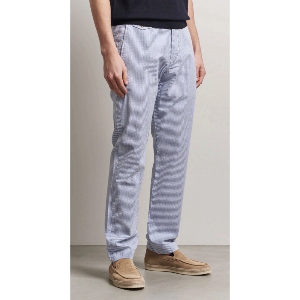 Polo Ralph Lauren Blue White Seersucker BEDFORD STRAIGHT FIT Chino Pants 42B Big